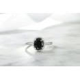 thumbnail image 6 of Gem Stone King 10K White Gold Black Sapphire and White Diamond Women Halo Engagement Ring (1.66 Cttw, Oval 8X6MM, Gemstone Birthstone), 6 of 6