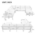 thumbnail image 5 of Harper & Bright Designs Outdoor Patio Furniture Set L-Shaped Aluminum Sectional Sofa All-Weather Patio Conversation Set with Cushions for Garden Backyard, White, 5 of 15