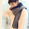 thumbnail image 2 of Bufanda de diseñador de invierno para hombre, bufanda de algodón con retazos, chal de marca para hombre, bufandas de cachemira de punto, chales y bufandas pashmina con T, 2 of 5