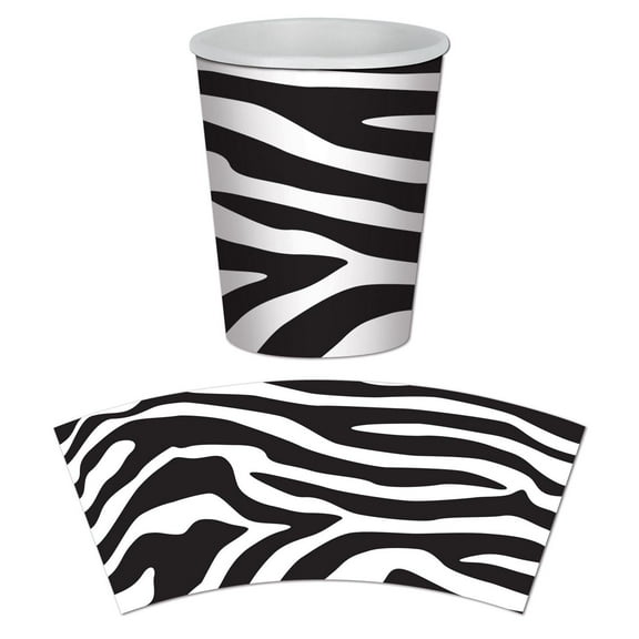 96 Pack Beistle Zebra Print Party Beverage Cups