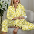 thumbnail image 6 of Balery Daisies Flowers Pattern Pajama Sets for Women Long Sleeve 2 Piece Sleepwear Loungewear Sets Soft PJ's with Pockets Long Sleeve Comfy Pj Sets-XX-Large, 6 of 7