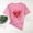 02 Pink, variant on YueHuiYing Women's Valentine's Day Print Round-Neck Short Sleeve Casual Regular Comfy Pullover Blouse with Heart Print