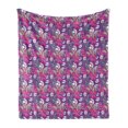 thumbnail image 1 of Floral Soft Flannel Fleece Throw Blanket, Pattern of Exotic Hibiscus White Flowers Leaves Pale Tone Illustration, Cozy Plush for Indoor and Outdoor Use, 50" x 70", Pink and Pale Green, by Ambesonne, 1 of 5