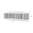 thumbnail image 3 of HighSound 10' x 28' Party Tent Canopy, Outdoor Event Shelter Gazebo with 8 Removable Mesh Sidewalls, Zipper Doors, Steel Frame, White, 3 of 6