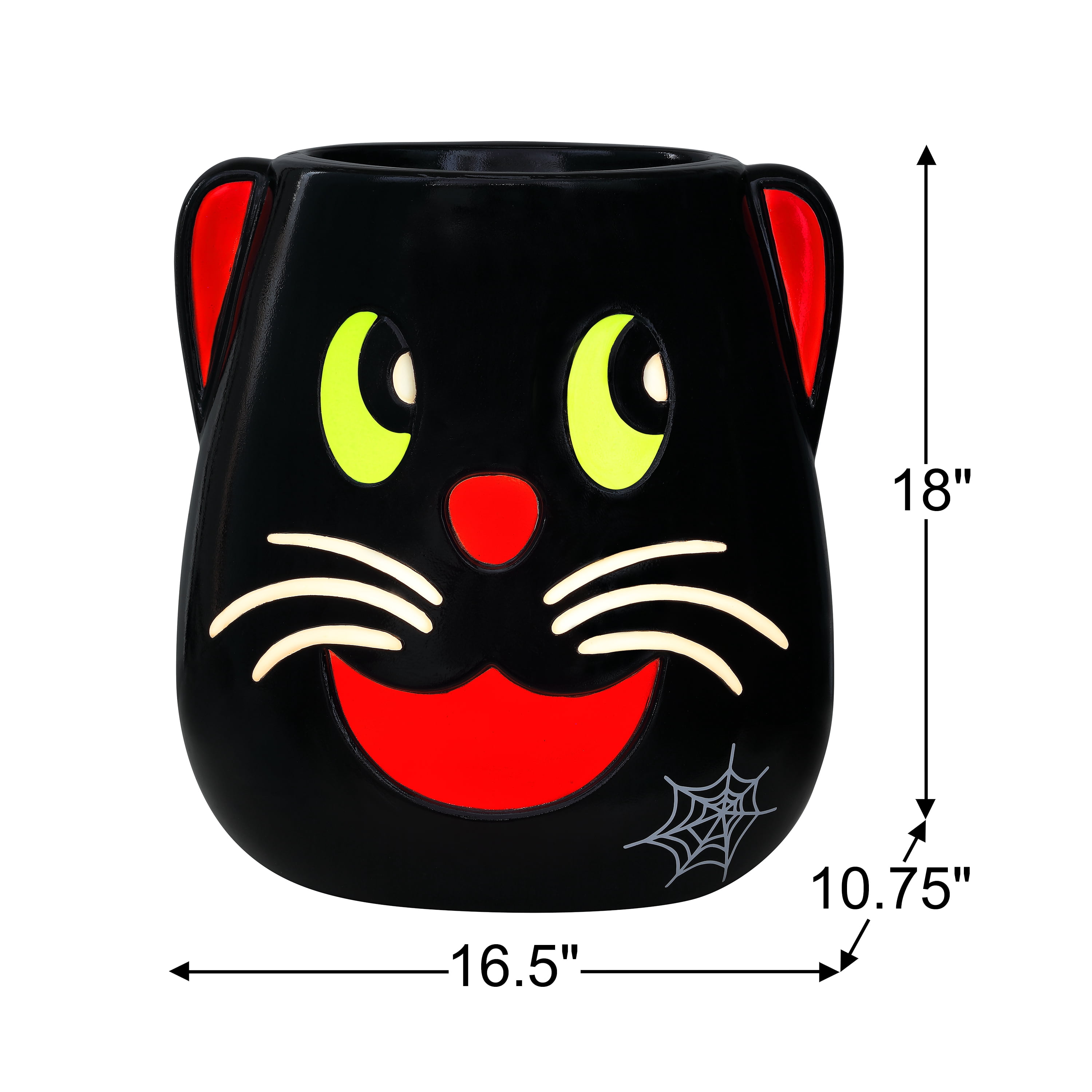 Mr. Halloween 18" Lit Blow Mold Black Cat, Black