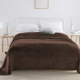 thumbnail image 2 of Fasiaou Solid Color Faux Velvet Blanket with Ultra-Soft Thickened Design for European American Style Home Decor and Gift Giving,Coffee,59x79in, 2 of 6