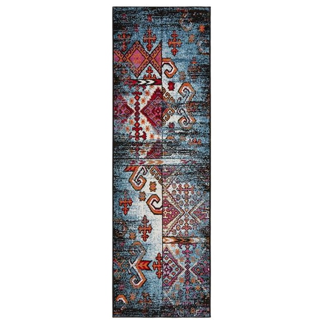 LR Home FUSIO81349BUL2370 Fusion Distressed Geometric Runner Indoor Area Rug