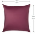 thumbnail image 2 of 18 x 18" Throw Pillowcase (Cover Only) - 85/15 Nylon, Spandex - Luxurious, Silky, Stretchy & Soft - 1 Pcs Solid Color - A Perfect Choice for Couch Chairs Sofa Bed Adult/Kids Bedroom, Burgundy - Merlot, 2 of 7