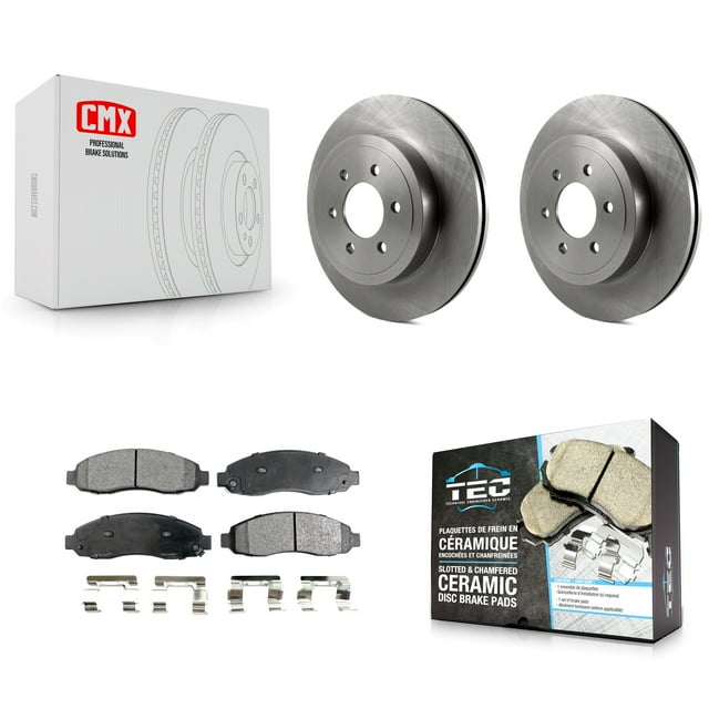 Transit Auto Front Disc Brake Rotors and Ceramic Pads Kit for Car 2003-2004 Dodge Dakota K8T-100217
