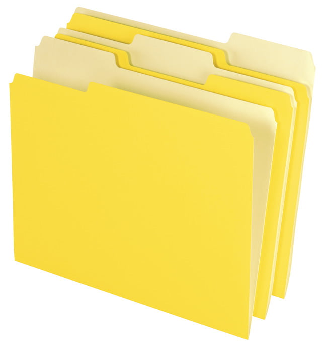 PFX152YEL Yellow 100 Folders Straight Tab Pendaflex Two-Tone File Folder 