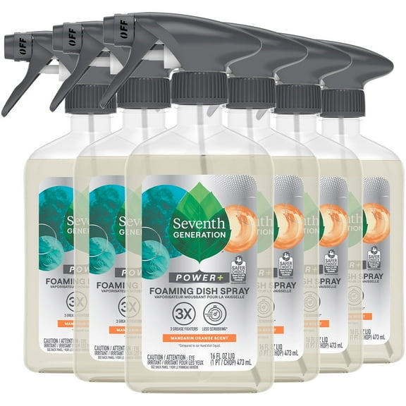 Seventh Generation Power  Foaming Dish Spray 6-Pack, Mandarin Orange Scent, 16 Oz Ea