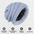 thumbnail image 3 of Gorro de mujer de invierno de punto con forro de satén Gorro cálido de lavado suave de seda suelta, 3 of 5