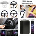 thumbnail image 4 of Jeiento Galaxy Butterfly Auto Seat Covers Floor Mats Center Console Pad Steering Wheel Cover Seat Belt Pads Cover Cup Cushions Keychain for Woman Men 17pcs Car Accessory for Most Car SUV Truck Sedan, 4 of 7