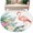 Green, variant on Pink Flamingo Round Area Rug 7Ft Washable Circle Rugs for Dorm Laundry Room, Watercolor Summer Botanical Floral Non-Slip Carpet Floor Mats Indoor Outdoor Carpet Runner Aesthetic Home Decor
