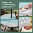 thumbnail image 5 of Round Outdoor Tablecloth with Umbrella Hole and Zipper, Turquoise Aqua Stripes Tablecloth with Elastic Waterproof, Modern Gradient Minimalist Lines Patio Table Covers for 31" - 35" Pool Tables, 5 of 9