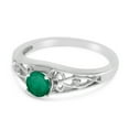 thumbnail image 3 of 10k White Gold Round Emerald And Diamond Ring, 3 of 6