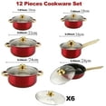 thumbnail image 4 of Batería De Acero Inoxidable Roja 12 Pz Cooking Set, 4 of 4