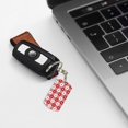 thumbnail image 7 of Uemuo Red Plaid Daisy Pattern Rectangular Metal Keychain - Durable, Stylish, and Personalized Key Ring for Men and Women,Engraved Keychain,Gift Slim Sturdy Keychain, 7 of 7