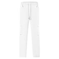 thumbnail image 4 of XDZJLR Men's Casual Pants Fashion Straight Solid Color Drawstring Trendy Leisure Comfortable Pant, 4 of 5