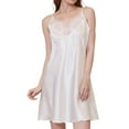 thumbnail image 2 of Ashirexll Sleep Shirts for Women Sling Slim Large V-Neck Lightweight Comfortable Elegant Solid Color Camisole Sleepshirt White M, 2 of 7