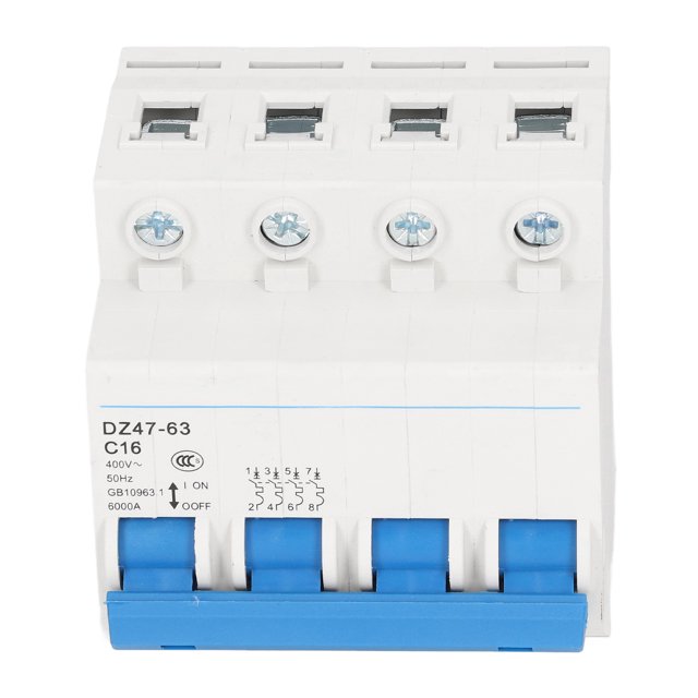 Disyuntor 4P, AC 400V 16A DZ47-63 C16 Interruptor De Aire De Bajo Voltaje Para Sistema De Iluminación De Edificios OTVIAP 4P Circuit Breaker