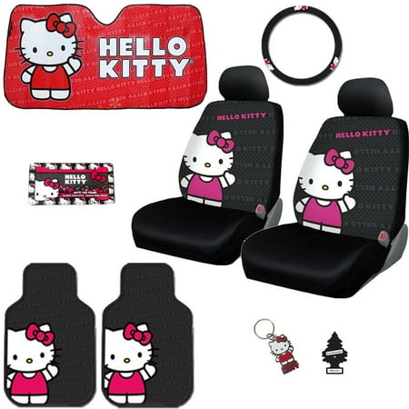 New Hello Kitty Core Car Seat Covers Steering Wheel Cover Floor