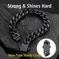 thumbnail image 6 of ChainsProMax Curb Chain Link Bracelet for Men 12mm Wide 7.5inch Miami Cuban Link Bracelet Black Thick Bracelet Stainless Steel, 6 of 9