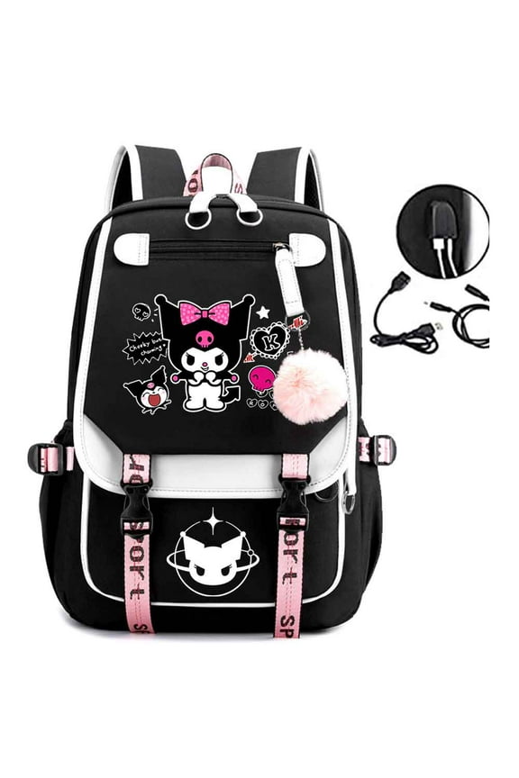 Backpack Anime Laptop Travel Backpack Cute Cartoon Dayback Purple