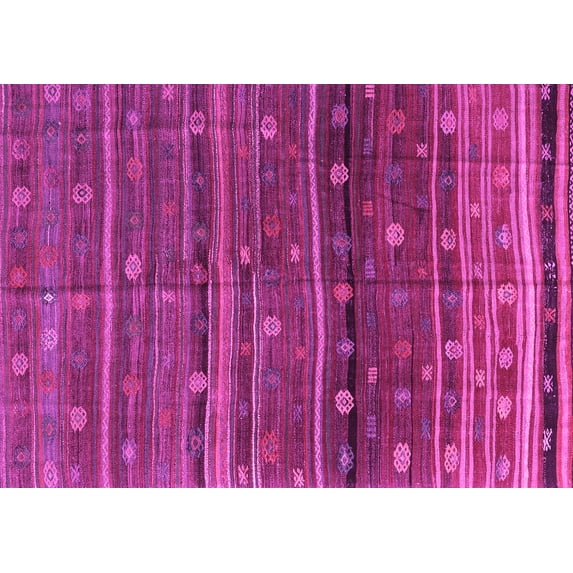 Ahgly Company Indoor Rectangle Abstract Pink Contemporary Area Rugs, 2' x 5'