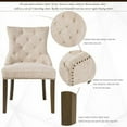thumbnail image 2 of Dining Chair Set of 6, Modern Tufted Upholstered Fabric Kitchen Chairs with Solid Wood Legs and Copper Nails Trim, Comfy Leisure Padded Chairs Side Chair for Living Room Dining Room, Beige, 2 of 7