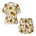 thumbnail image 4 of Lsque Sunflowers and Bees Women's Short-Sleeved Pajama Set - 2 Piece Soft and Lightweight Sleepwear Set-3X-Large, 4 of 9