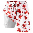 thumbnail image 4 of CONZONE Mens Swim Trunks With Stretch Liner Maple Leave Graphic Board Shorts for Men Elastic Waist Drawstring Lightweight Quick Dry Summer Beach Swim Shorts With Pocket, 4 of 4
