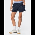 thumbnail image 4 of Pantalones Cortos Deportivos para Mujer, Informales, de Verano, con Cuadros Cosidos, Cintura Alta, para Correr y Descansar, con Bolsillos Azul Oscuro XL, 4 of 8