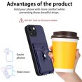 thumbnail image 3 of Allytechgroup iPhone 13 Wallet Case for Women Men, Premium PU Leather Shockproof Hand Wrist Slim Fit Back Cover Phone Case for iPhone 13, Blue, 3 of 6