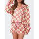 thumbnail image 4 of Pijamas navideños 2025 para mujer, pajarita, camisa de manga larga, pantalones cortos, satén de seda, divertido conjunto de pijama de 2 piezas con gráficos, ropa de dormir, 4 of 5