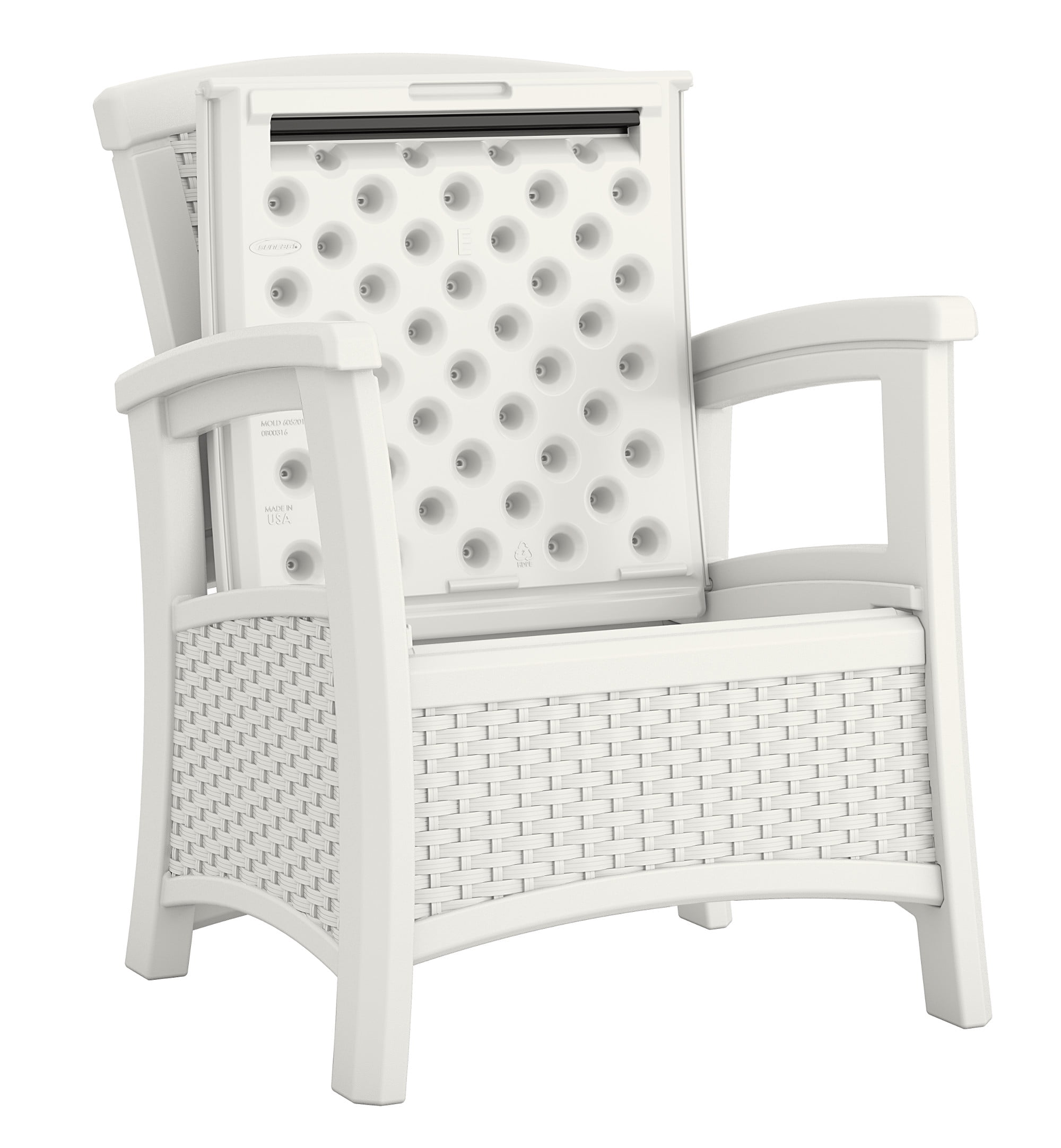 Elements resin outdoor lounge chair with storage clearance