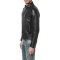 thumbnail image 2 of Men Pure Genuine Leather Jacket Lambskin Winter Vintage Motorcycle Biker Black A020, 2 of 4