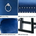 thumbnail image 5 of Velvet Bar Stools Set of 2, Upholstered Counter Height Bar Chair with Rivet and Button Trim, Bar Stool with Back and Footrest, for Dining Room, Kitchen, Pub, Blue, 5 of 7
