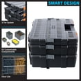 thumbnail image 2 of Tool Box Organizer - 3-in-1 Portable Parts Organizer with 52 Customizable Compartments to Store Hardware, Craft Supplies, or Beads by Stalwart (Gray), 2 of 8
