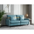 thumbnail image 3 of Resenkos 3-Seat Sofa Couch, Tufted Love Seat with 2 Pillows, Blue, 3 of 7
