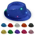 thumbnail image 6 of Sequined Fedora Hat Luminous Adult Jazz Hat 9 Lantern Stage Performance Adult Jazz Hat Led Stage Hat, 6 of 6