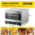 thumbnail image 5 of VEVOR Commercial Convection Oven, 21L/19Qt, 1440W 3-Tier Toaster with Front Glass Door,Electric Baking Oven with Trays Wire Racks Clip Gloves, 5 of 9