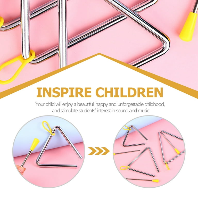 2 Sets Music Triangle Kindergarten Music Instrument Teaching Tool for Kids