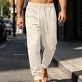 thumbnail image 7 of Vetsdori Mens Cotton Sweatpants Outdoor Sport Pockets Elastic Waist Joggers Pantalones Beige Stylish Pants for Men Gifts for Men, 7 of 7