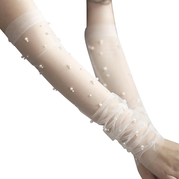 White Gloves Women Formal, Wedding Gloves for Bride White, White Fingerless Gloves, Bridal Gloves, Sheer Gloves, Women’s Wedding Fingerless Gloves Tulle, White Mesh Gloves for Wedding Party Banquets