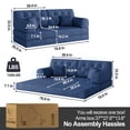 thumbnail image 4 of CARZZI LIFE 79" Convertible Sofa Bed with Pillows, Corduroy Folding Sleeper Sofa with Fixed-Shape Frame, Boneless Couch for Living Room Bedroom, Floor Sofa Lounge No Assembly Required (Blue), 4 of 8