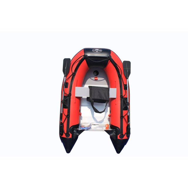Boatify Bateau Gonflable 7,5 Pi Radeau Dériveur Ponton Bateau Kayak avec Plancher en Aluminium Rouge