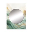 thumbnail image 2 of Designart "Fusion of Gold and Green Tranquil Waves I" Abstract Shapes Mirror Wall Decor - Modern Beige Abstract Hallway Wall Mirror Art - 40" x 30" Inch, 2 of 5