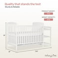 thumbnail image 4 of Dream On Me Anna 3-in-1 Convertible Crib with Changing Table White, Changing Pad Included, Converts from Baby Crib to Toddler Bed, Day Bed and Kids Sofa, Three Adjustable Mattress Height Positions, 4 of 10