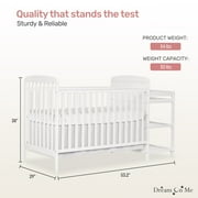 Dream On Me Anna 3-in-1 Convertible Crib with Changing Table White, Changing Pad Included, Converts from Baby Crib to Toddler Bed, Day Bed and Kids Sofa, Three Adjustable Mattress Height Positions